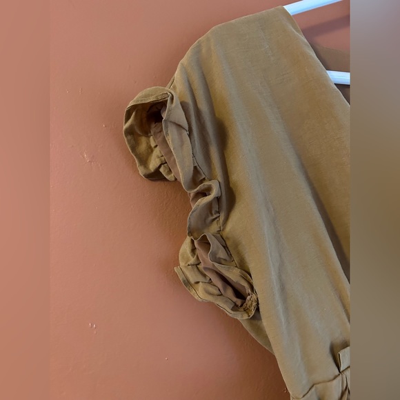 Camel Brown Dress w/ Peek a boo back - Picture 3 of 7